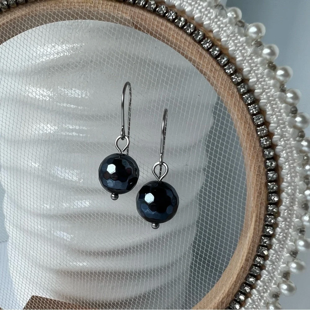 Hand Crafted black faceted